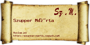 Szupper Márta névjegykártya