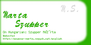 marta szupper business card